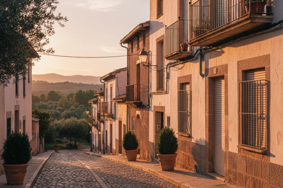 Fachada con persianas en una calle de La Roca del Vallès