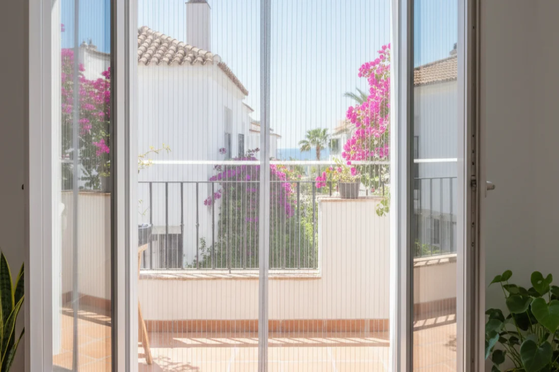 Mosquitera instalada en una ventana de La Roca del Vallès